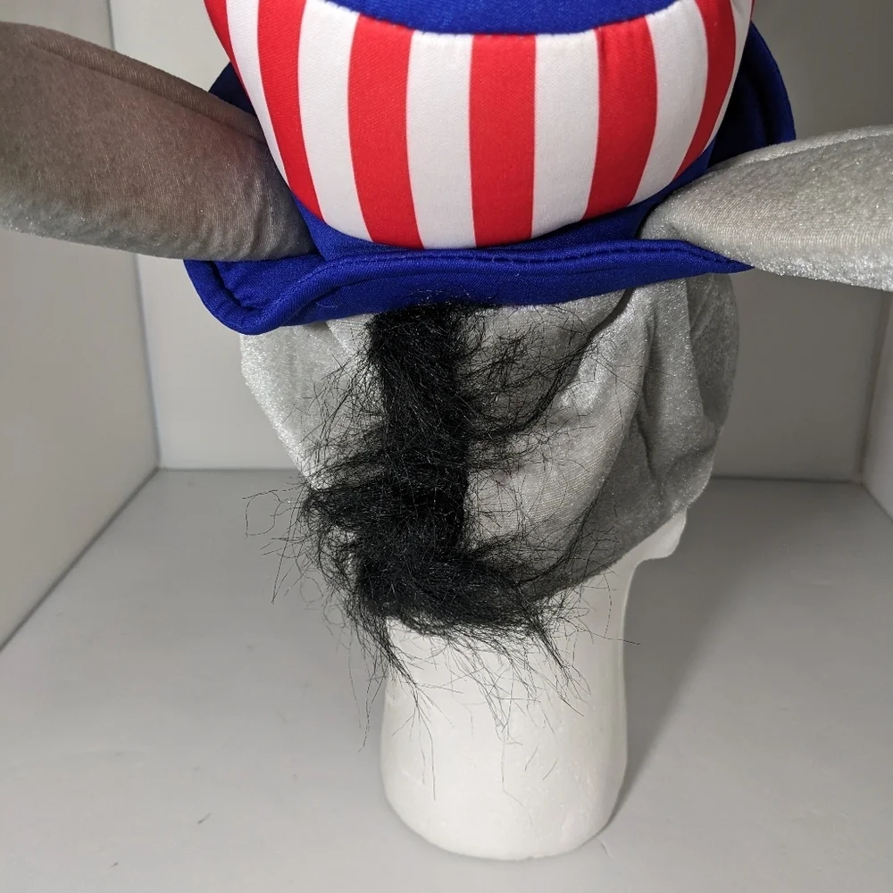 NEW-Costumes USA Donkey Head Democrat 4th of July Jackass Hat Plush 2024Election